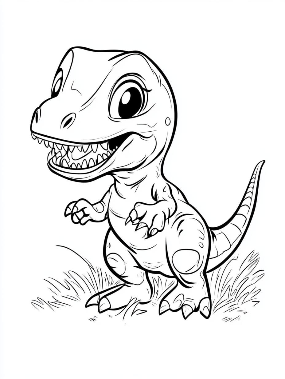 T Rex Dinosaur Baby Coloring Pages