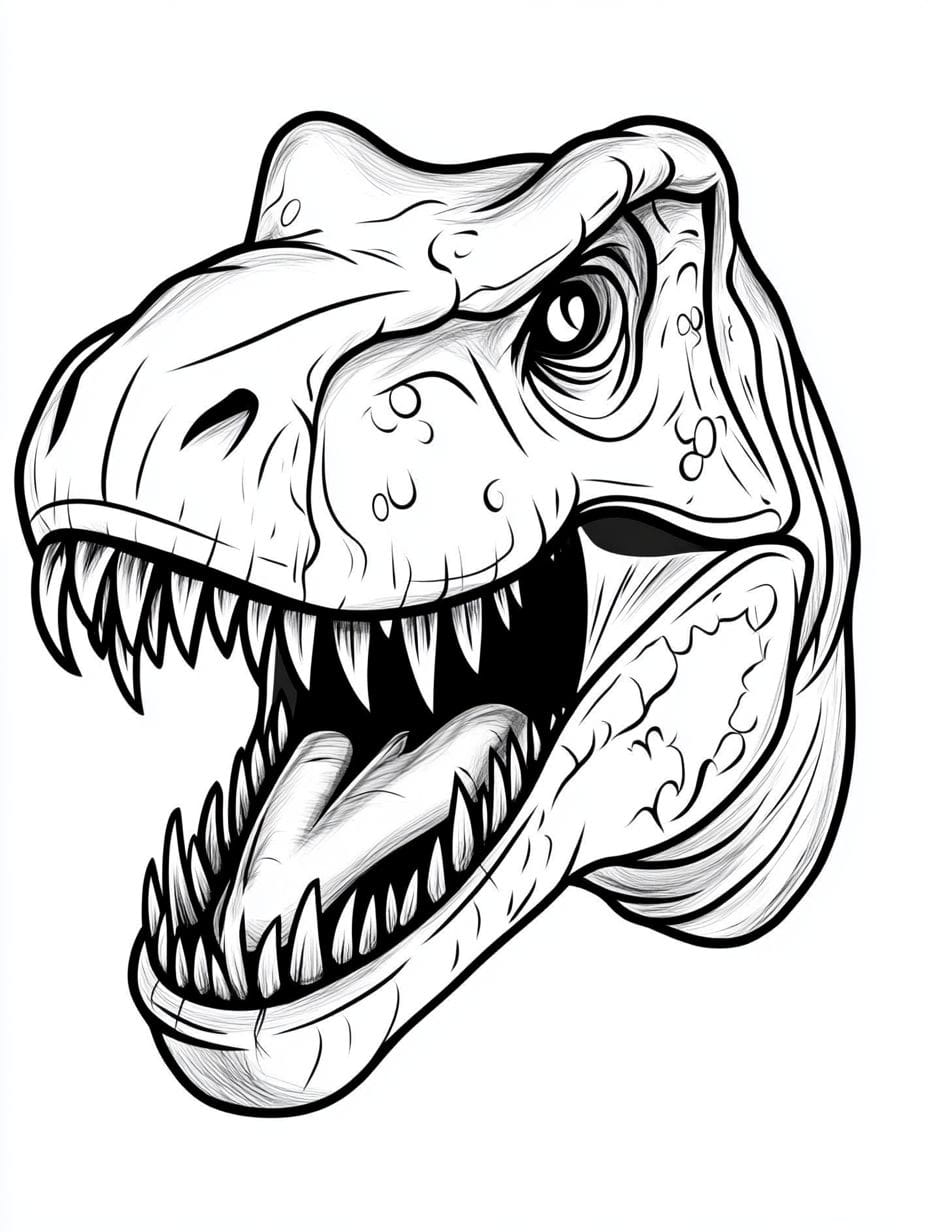 T Rex Dinosaur Face Coloring Pages