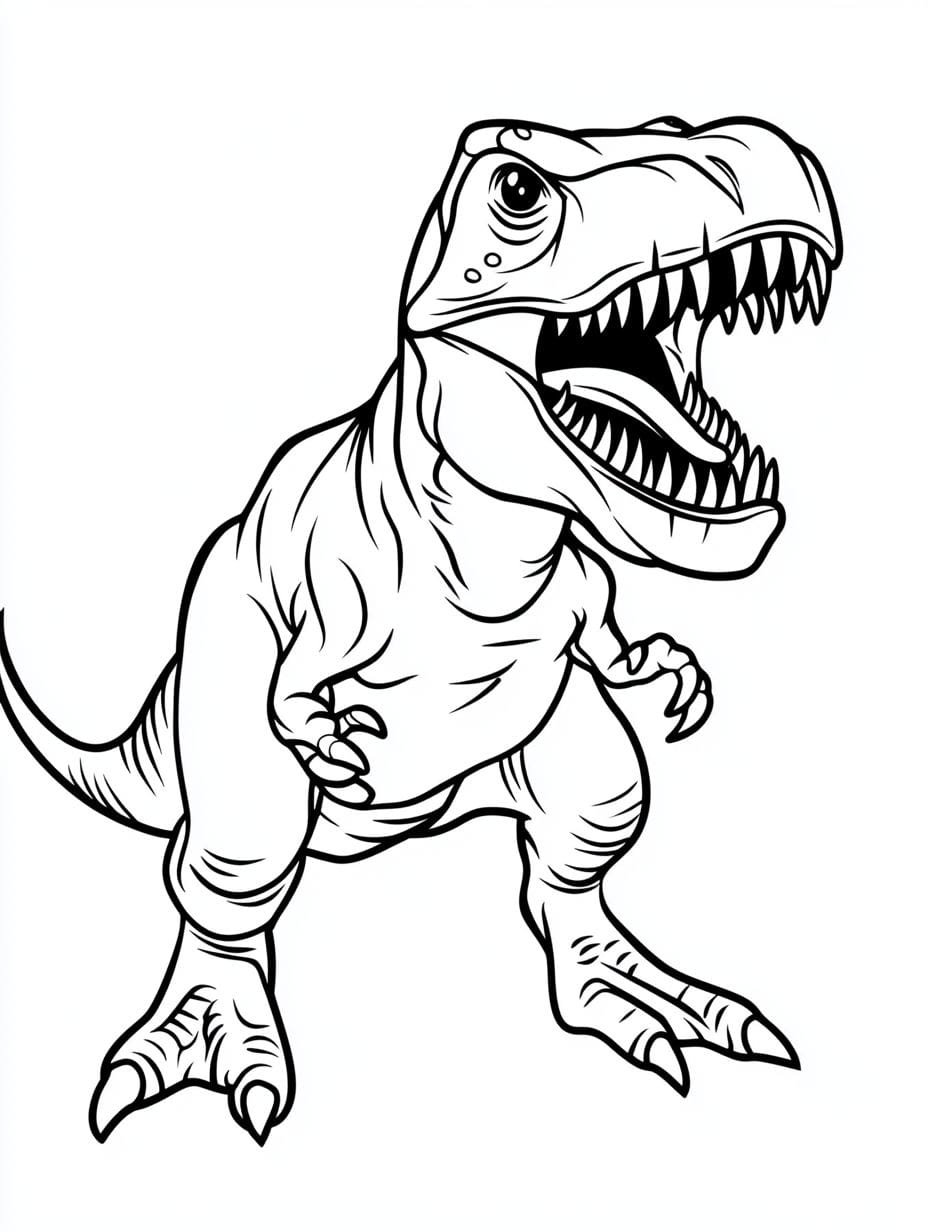 T Rex Dinosaur Strong Coloring Pages