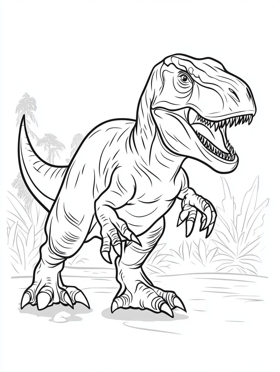 T Rex With Large Claws Coloring Pages