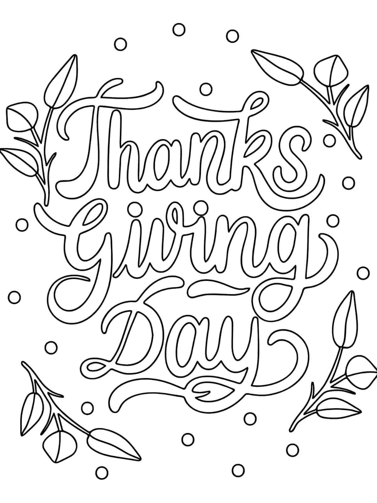 Thanksgiving Day Coloring Pages For Kid