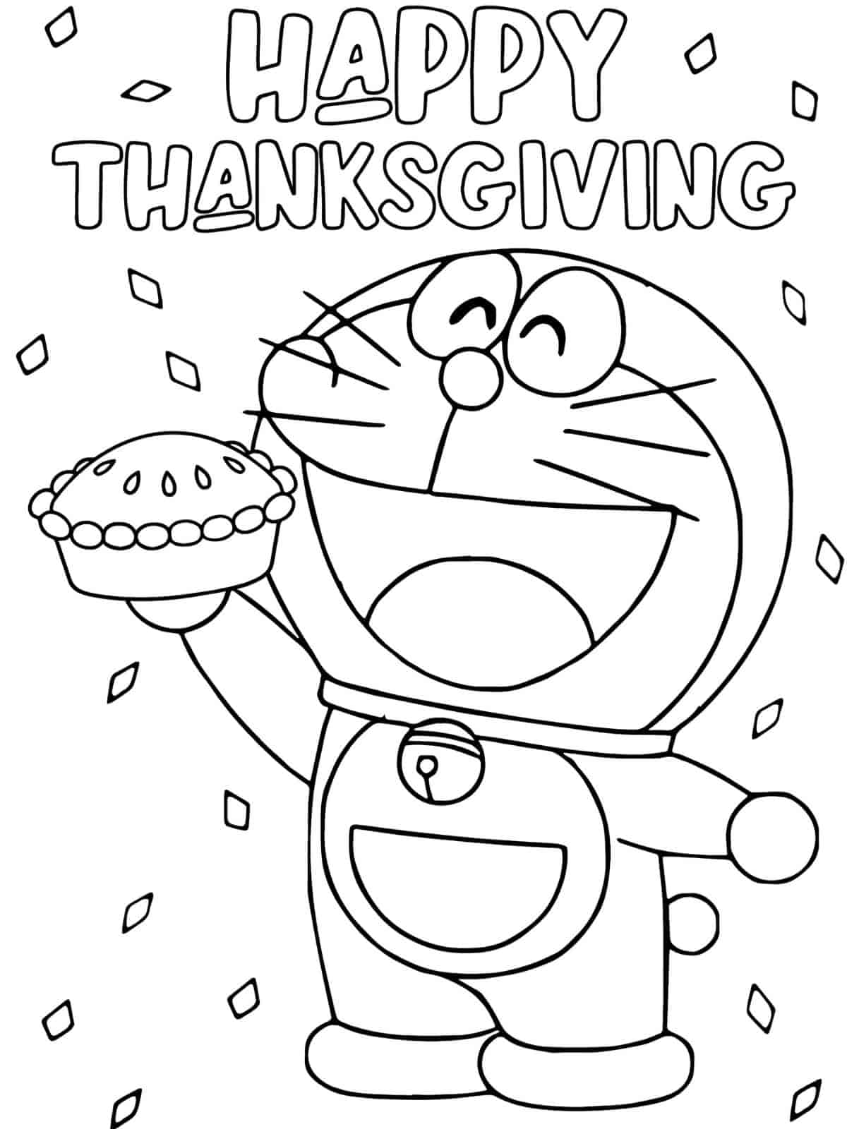 Thanksgiving Doraemon Coloring Pages