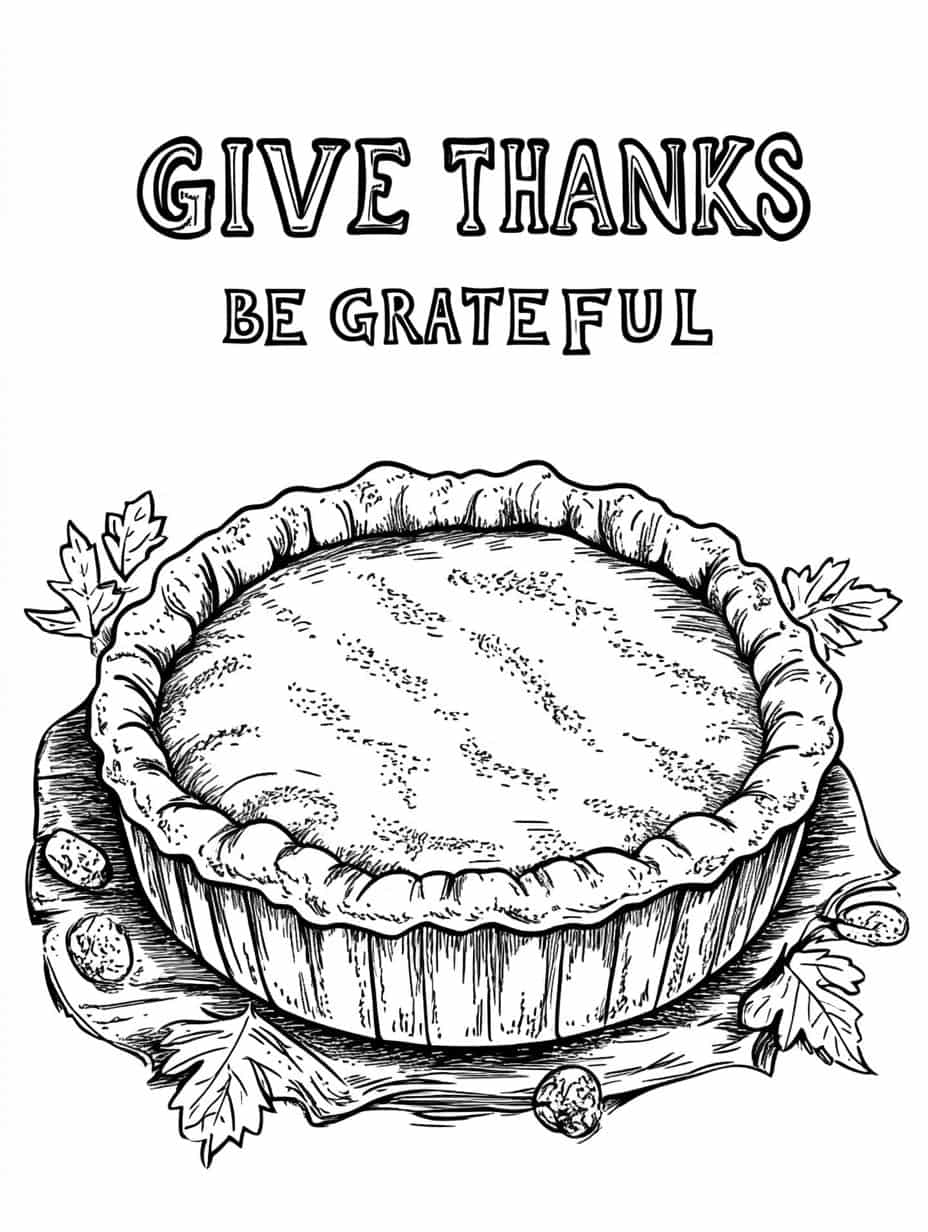 Thanksgiving Pie Coloring Pages