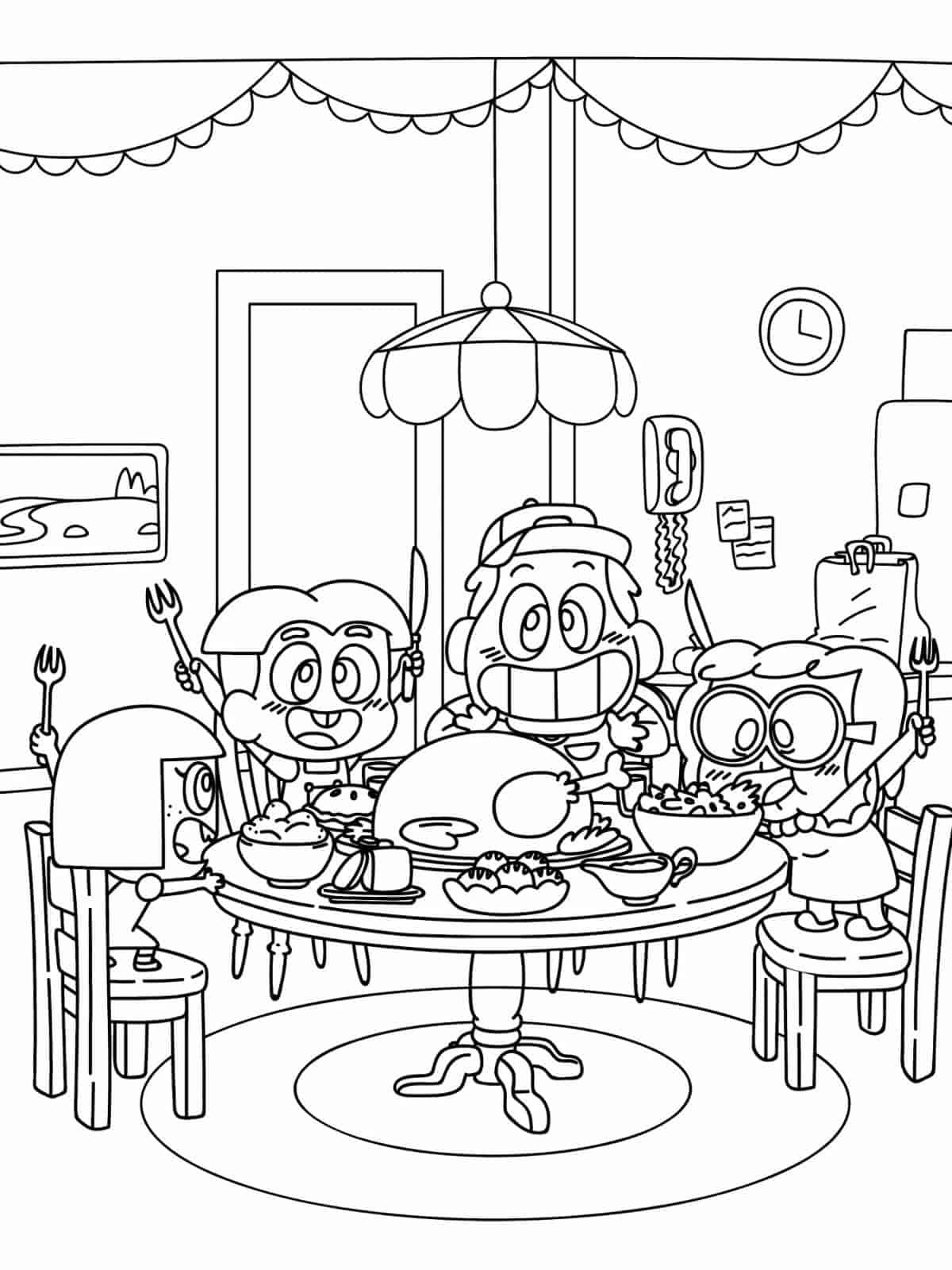 Thanksgiving Thanksgiving Dinner Coloring Pages To Color