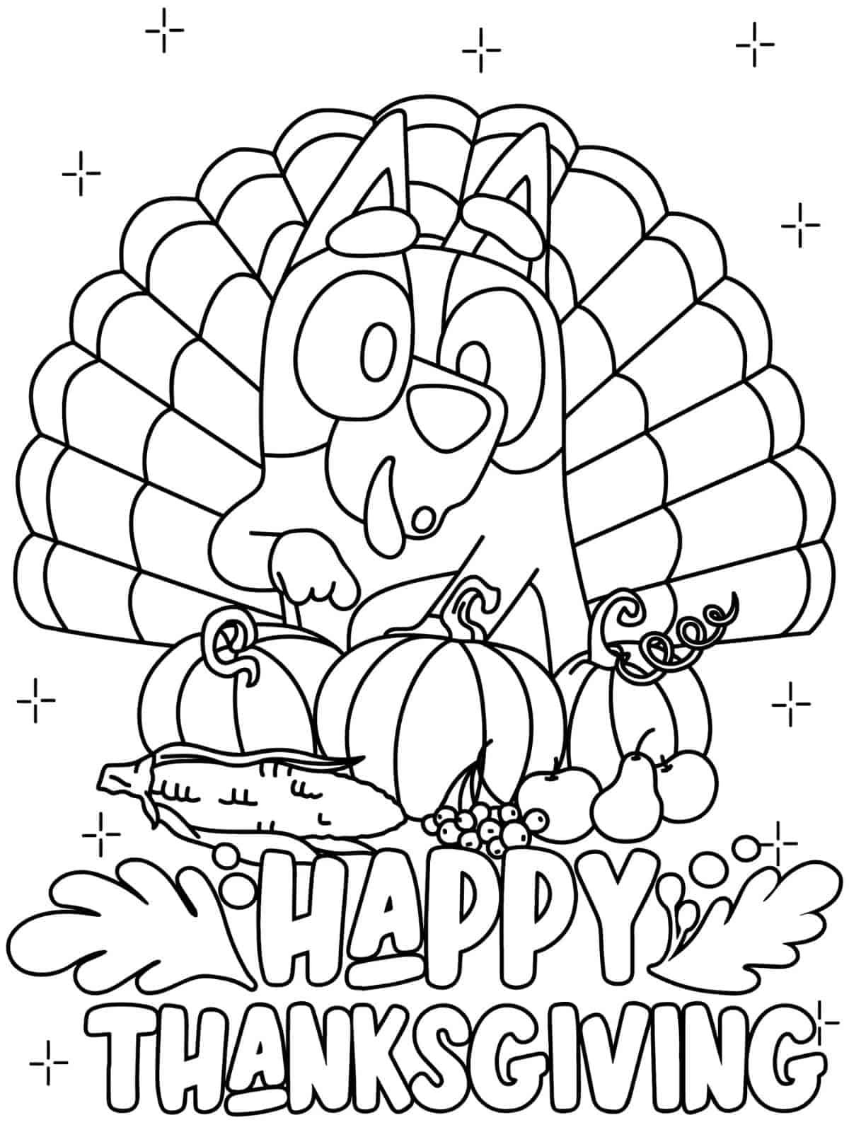 Thanksgiving Turkey Day Coloring Sheet