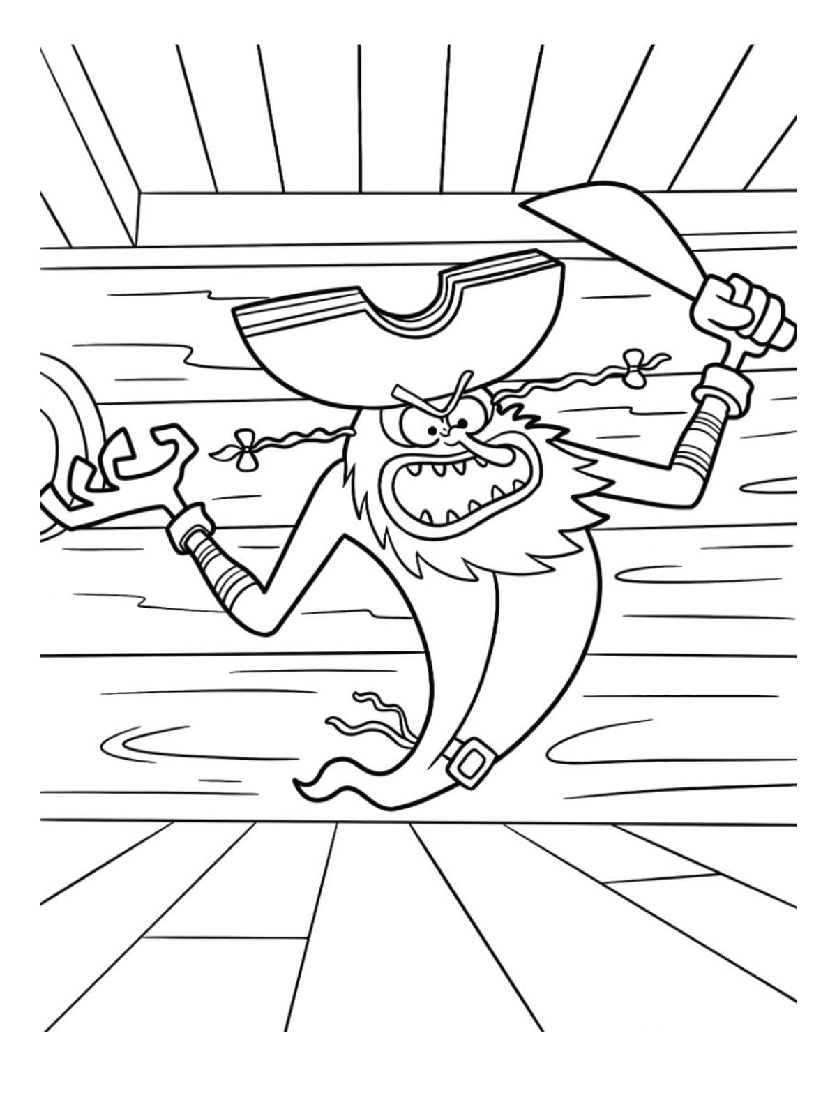 The Flying Dutchman Spongebob Coloring Page For Kids