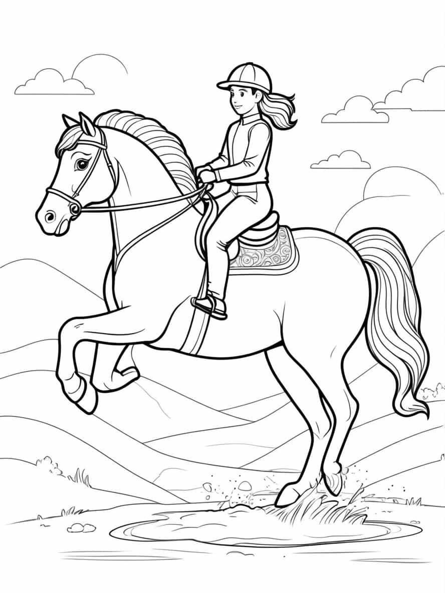 Therapeutic Horse Riding Coloring Pages