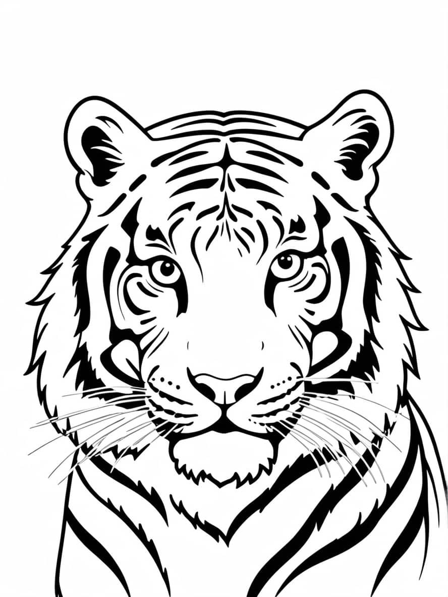 Tiger Face Coloring Pages