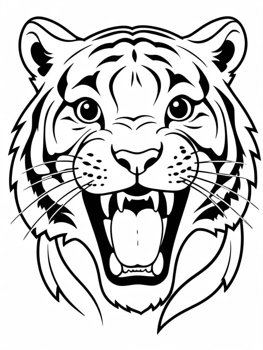 Tiger With Tongue Out Coloring Pages