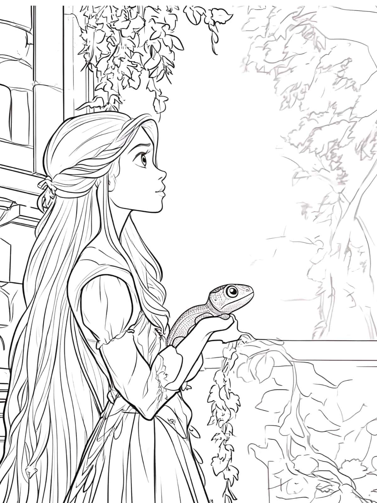 Tower Bound Rapunzel Coloring Sheets