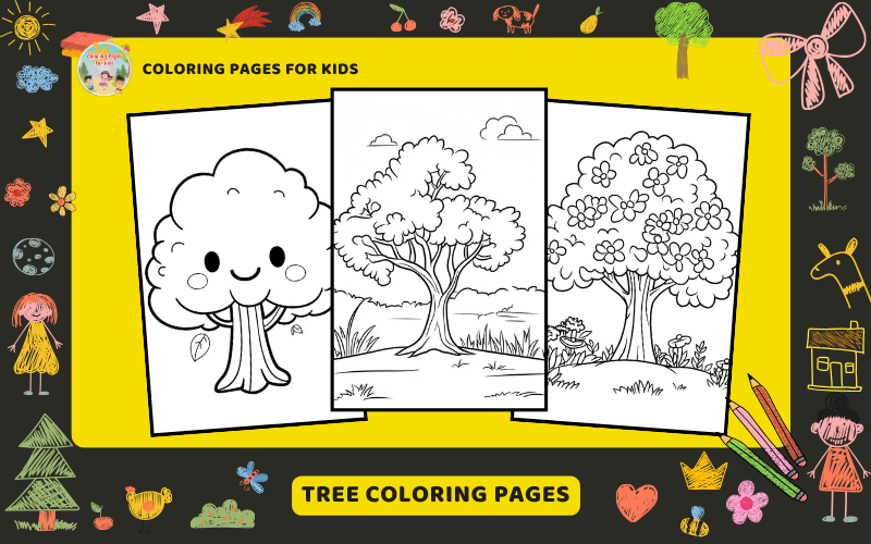 Tree Coloring Pages Featured Image