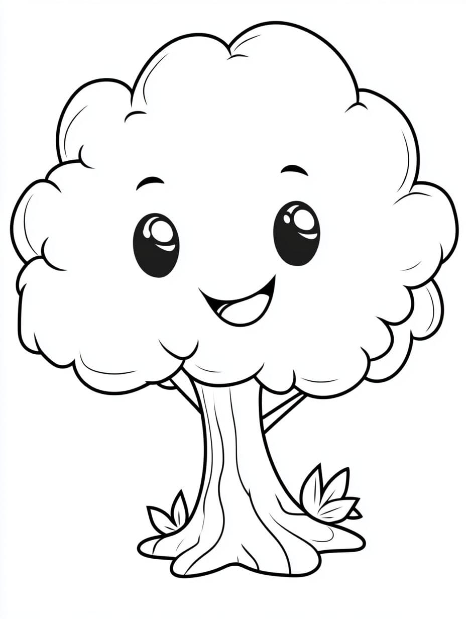 Tree With Autumn Leaves Coloring Pages