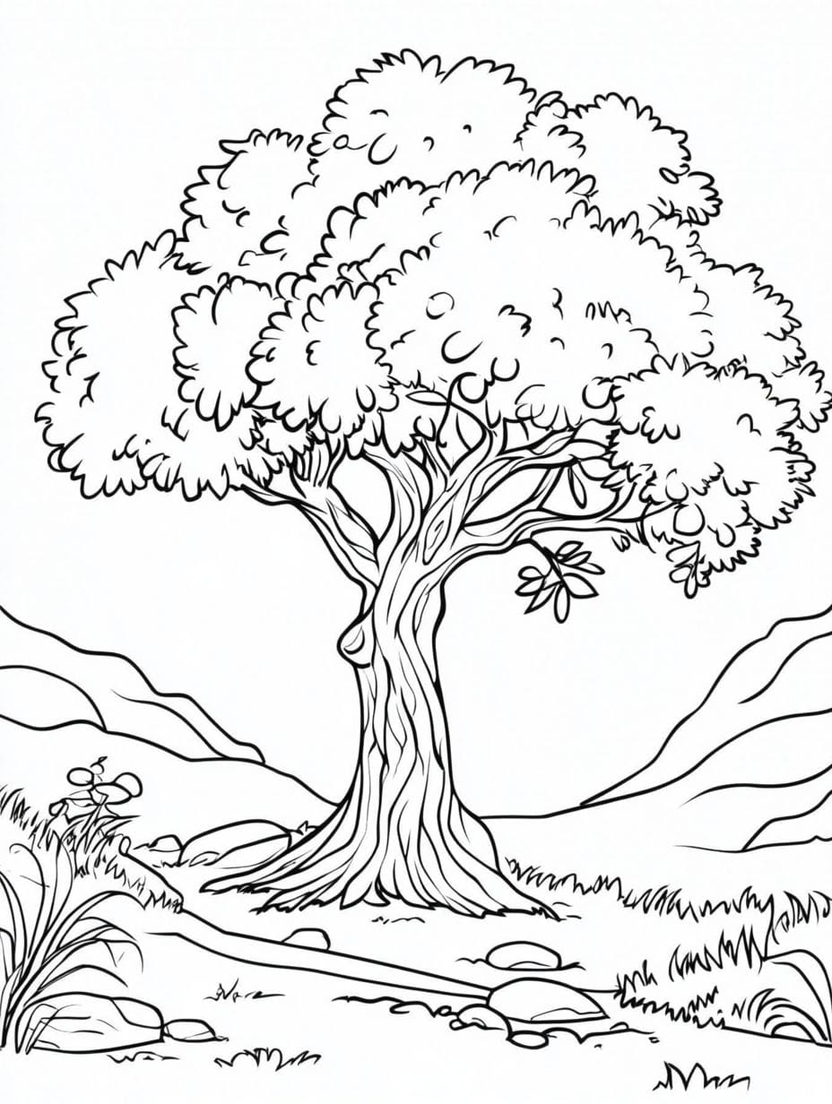 Tree With Birds Coloring Pages