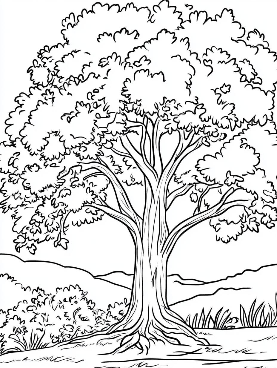 Tree With Branches Coloring Pages