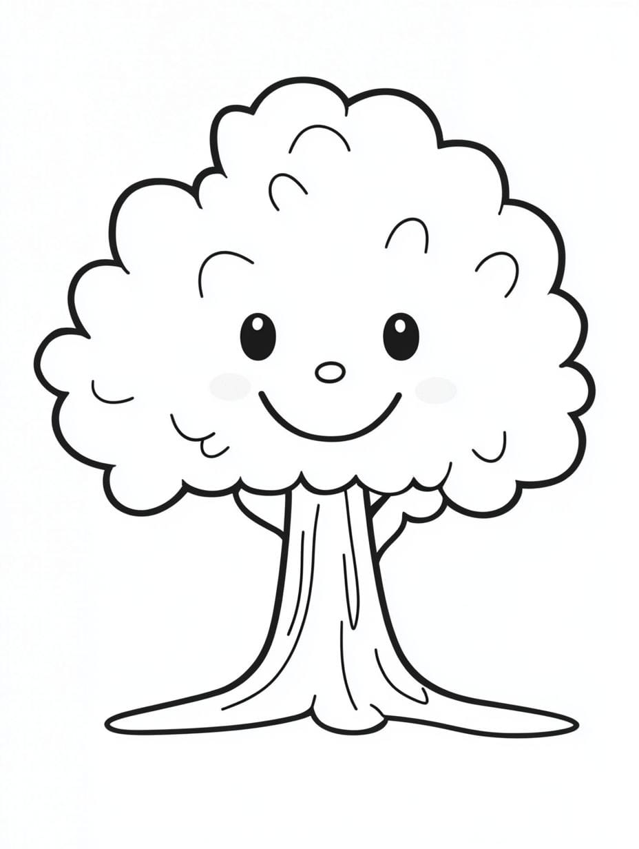 Tree With Fruits Coloring Pages