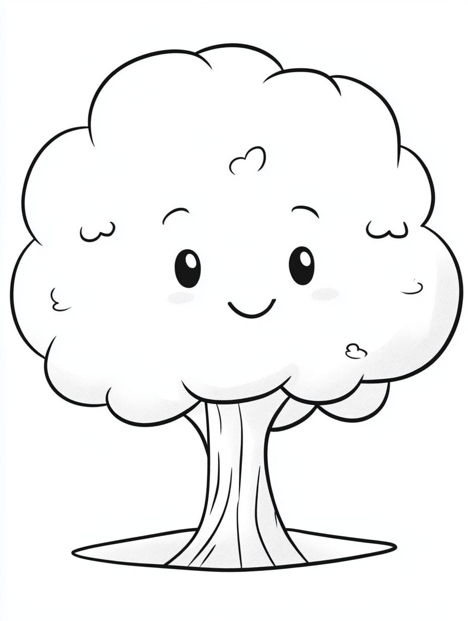 Tree With Wind Coloring Pages