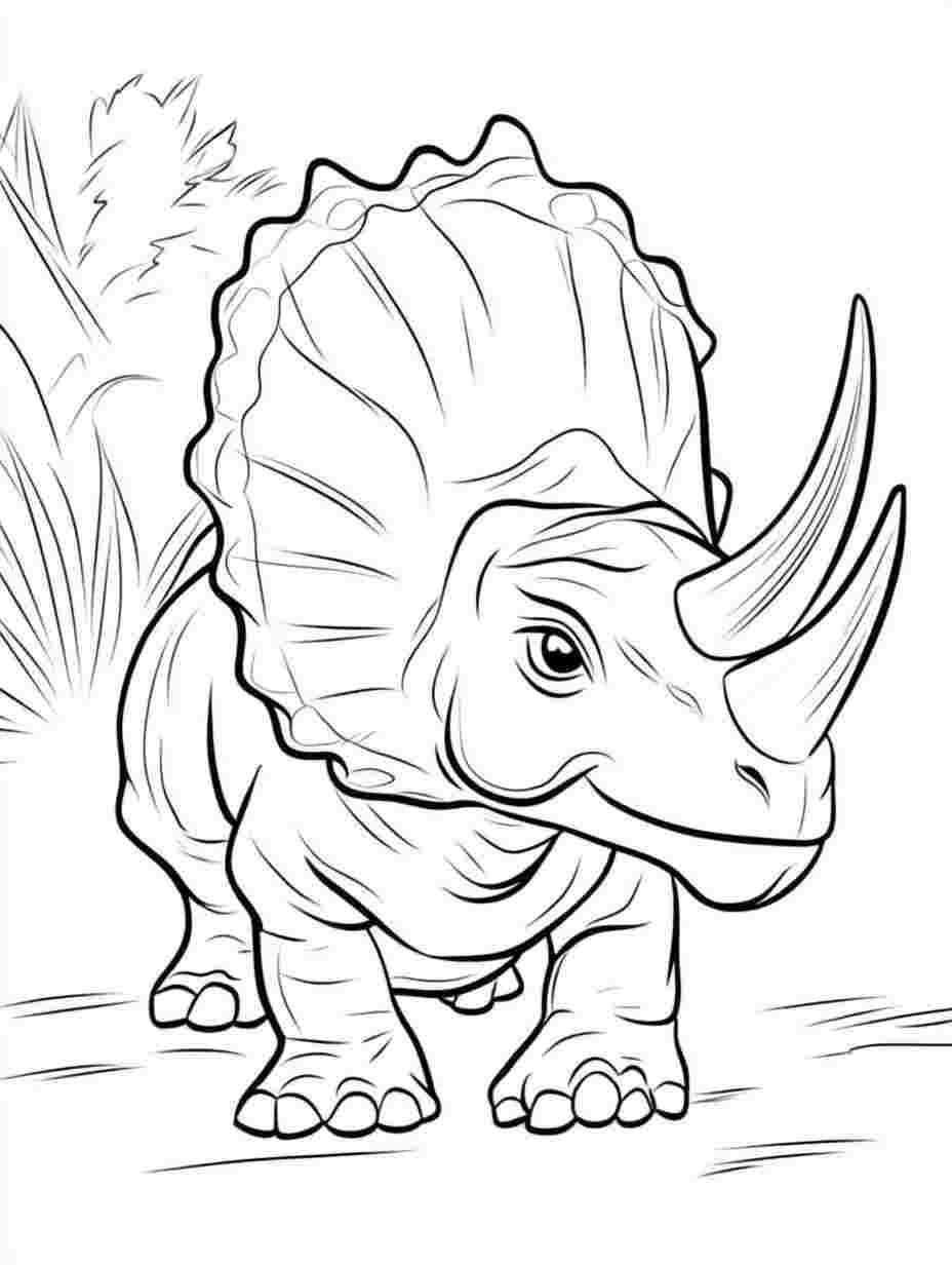 Triceratops Mom Coloring Pages For Kids