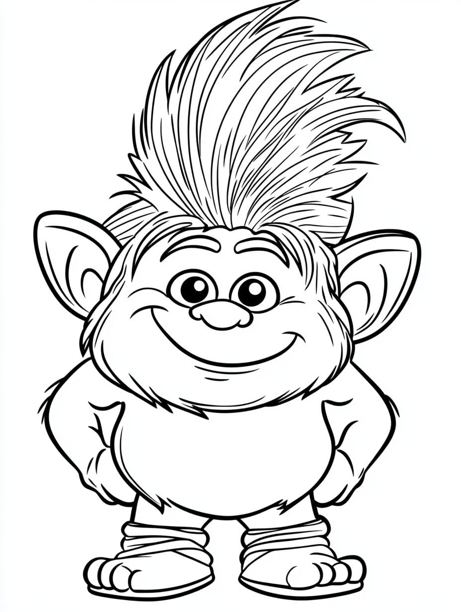 Trolls Cute Coloring Pages