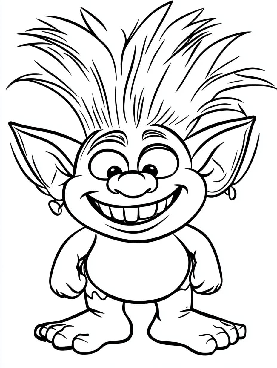 Trolls Cute Smile Coloring Pages