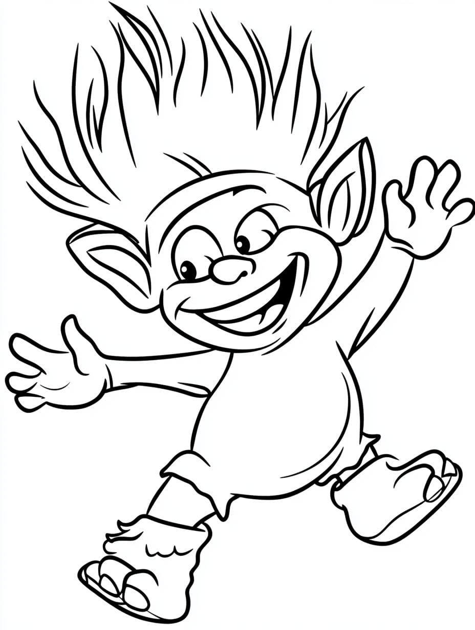 Trolls Dancing Coloring Pages