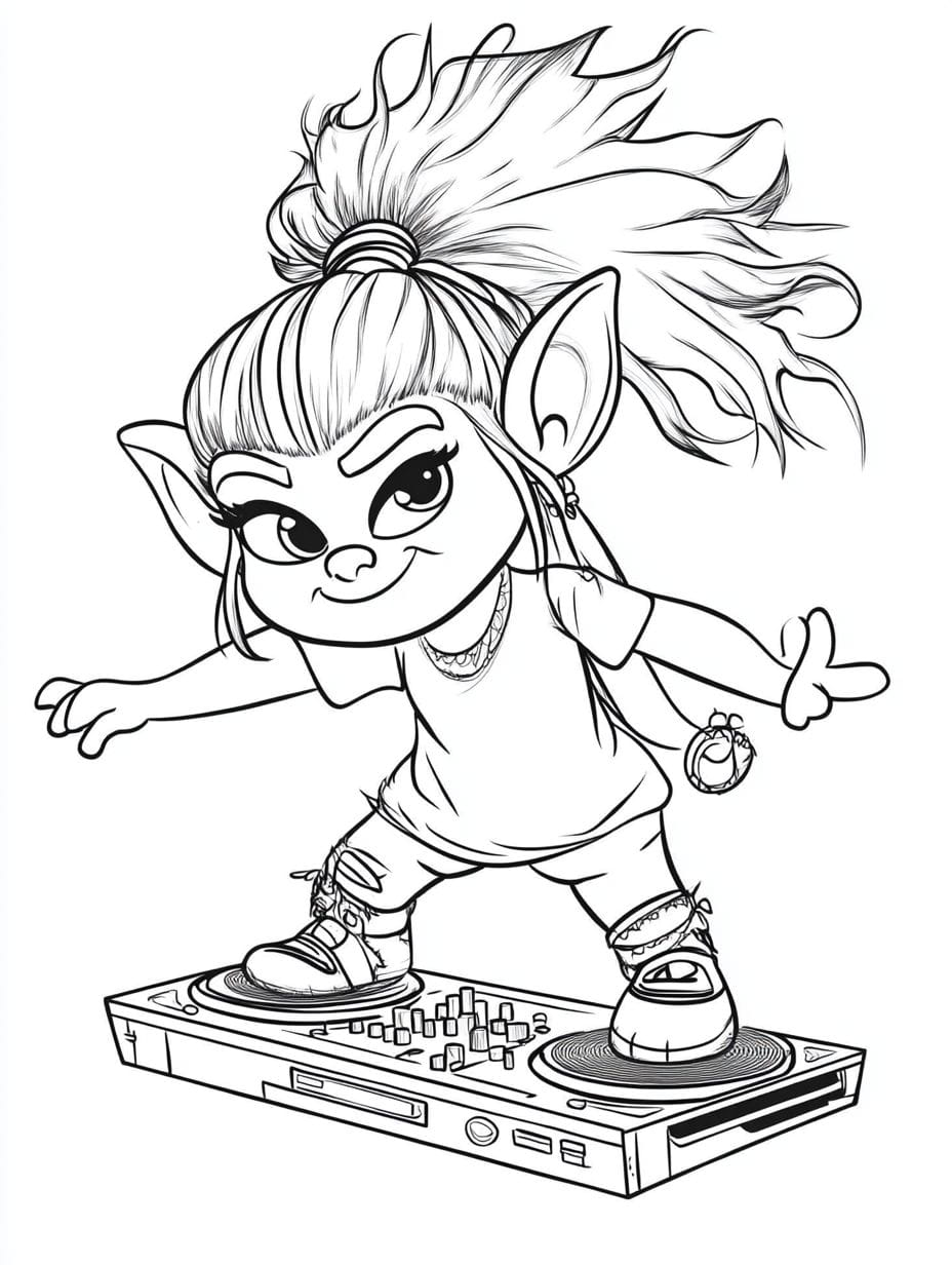 Trolls Dj Suki Coloring Pages