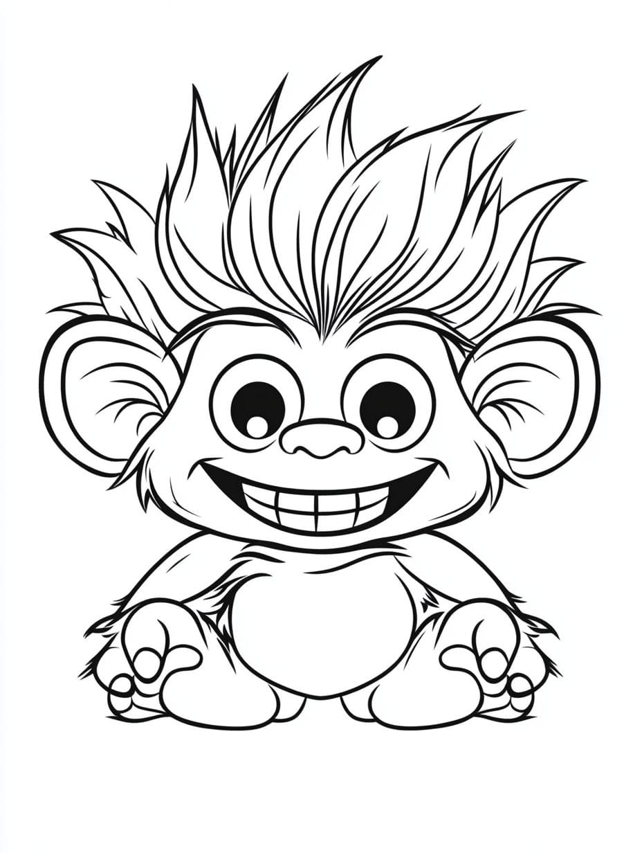 Trolls Happy Karma Coloring Pages