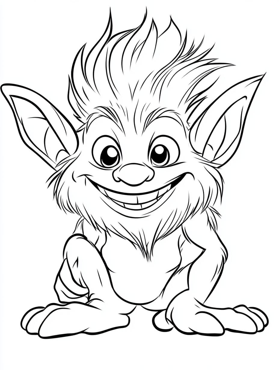 Trolls Happy Karma Sitting Coloring Pages For Kids Simple