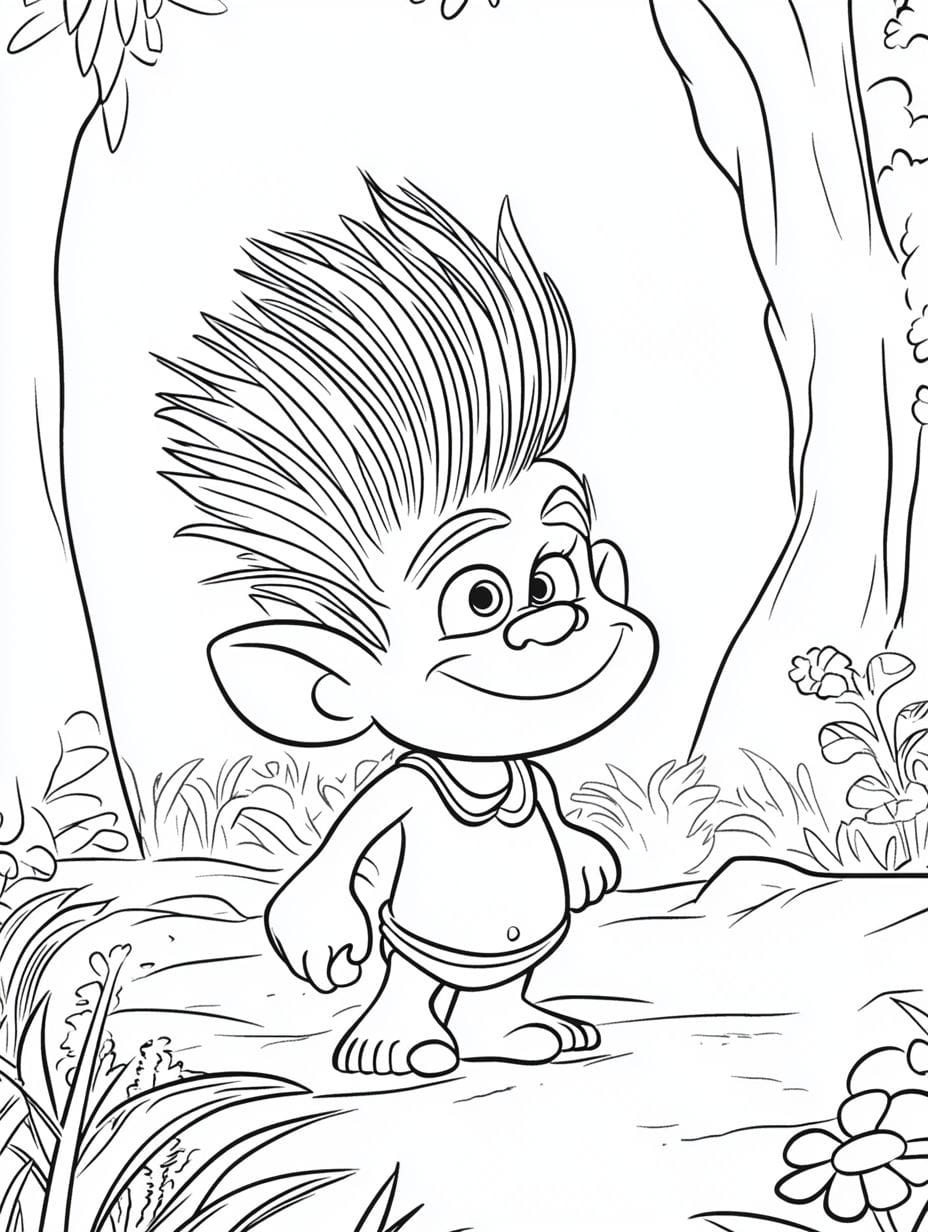 Trolls In The Forest World Tour Coloring Pages