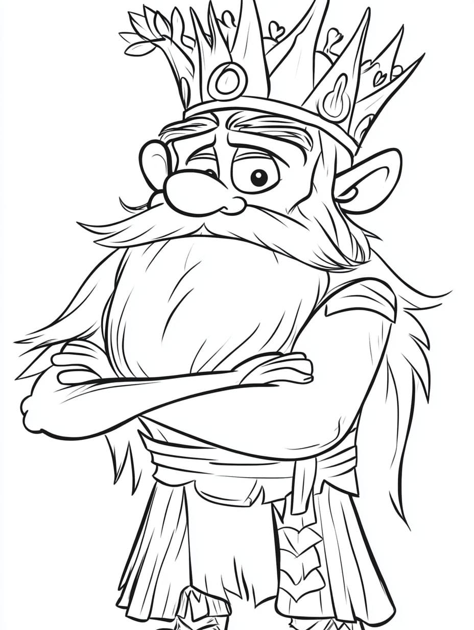 Trolls King Gristle Sr Folding Their Arms World Tour Coloring Pages