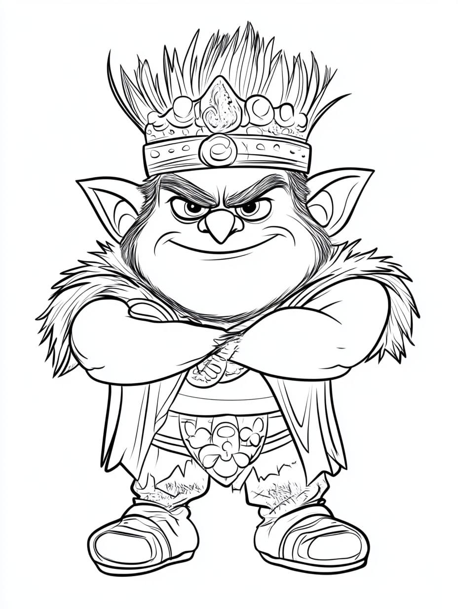 Trolls King Gristle Sr World Tour Coloring Pages