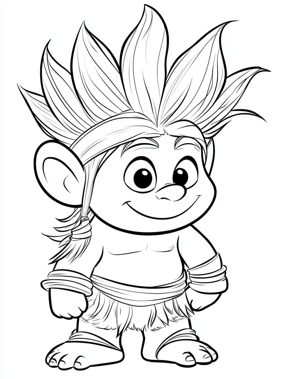 Trolls Prince Gristle World Tour Coloring Page