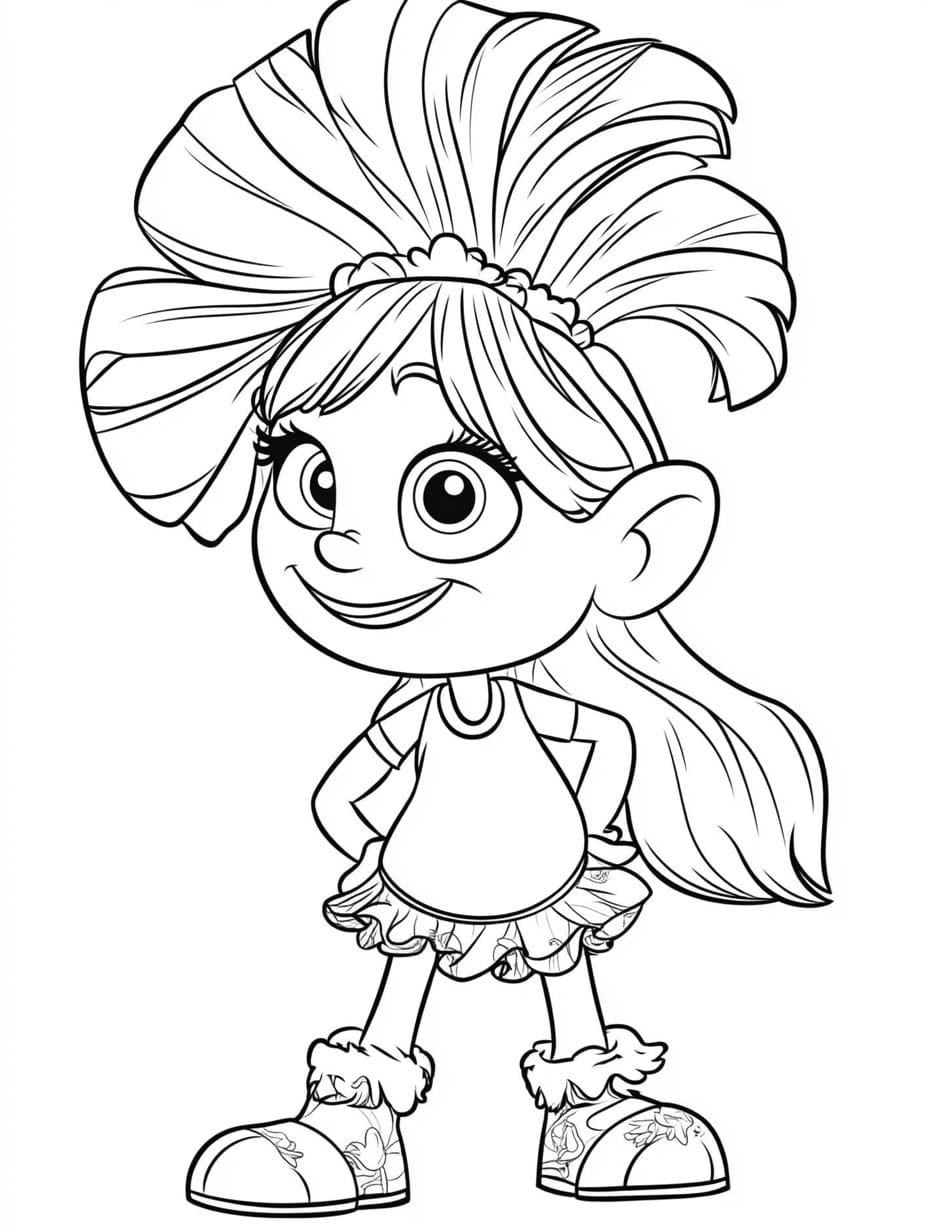 Trolls Princess Poppy Coloring Pages