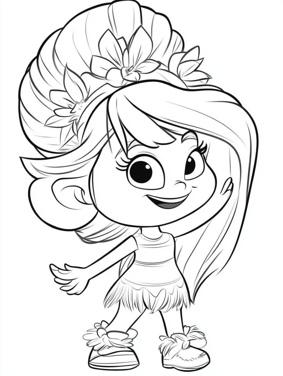 Trolls Princess Poppy World Tour Coloring Pages