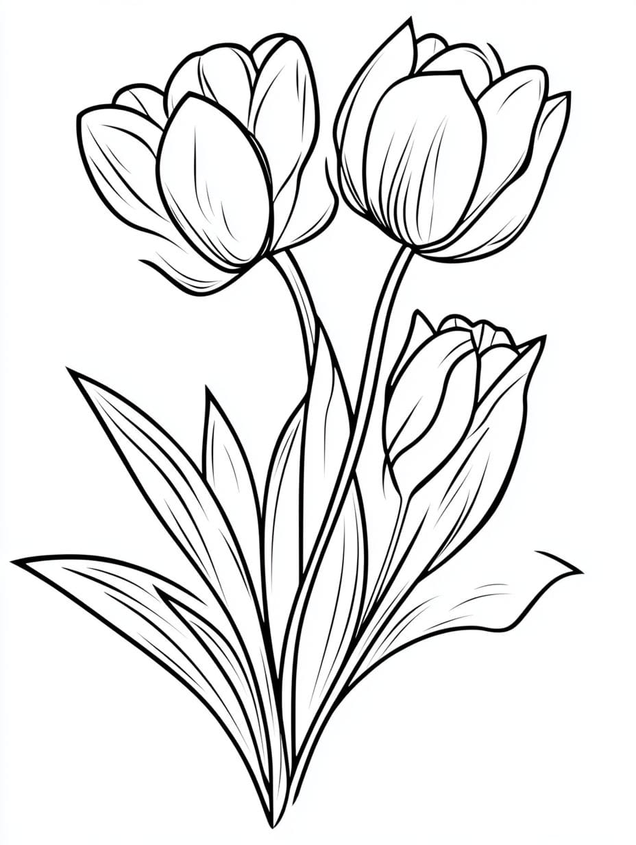 Tulip Yellow Coloring Pages