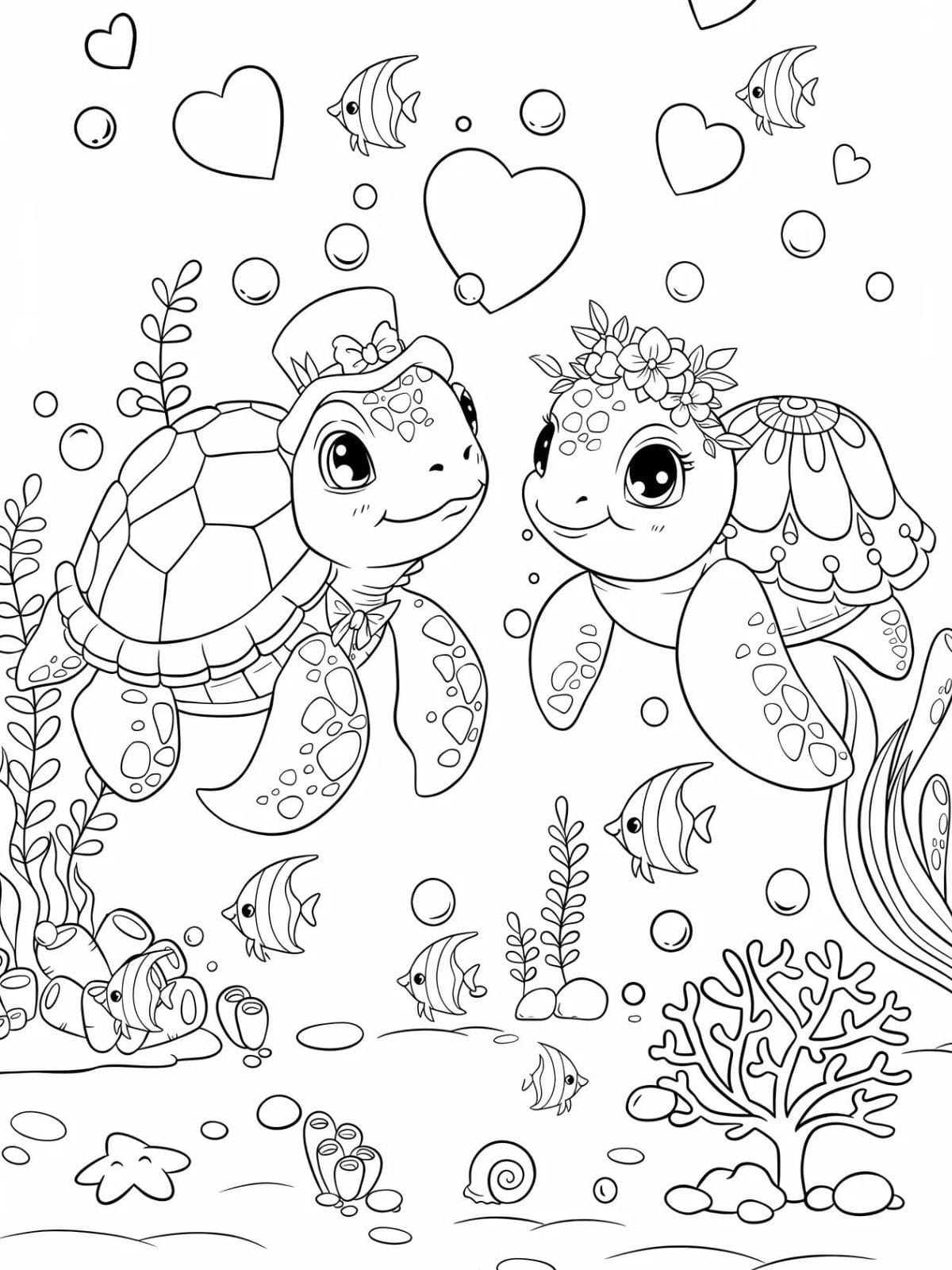 Turtle Sea Animal Coloring Pages