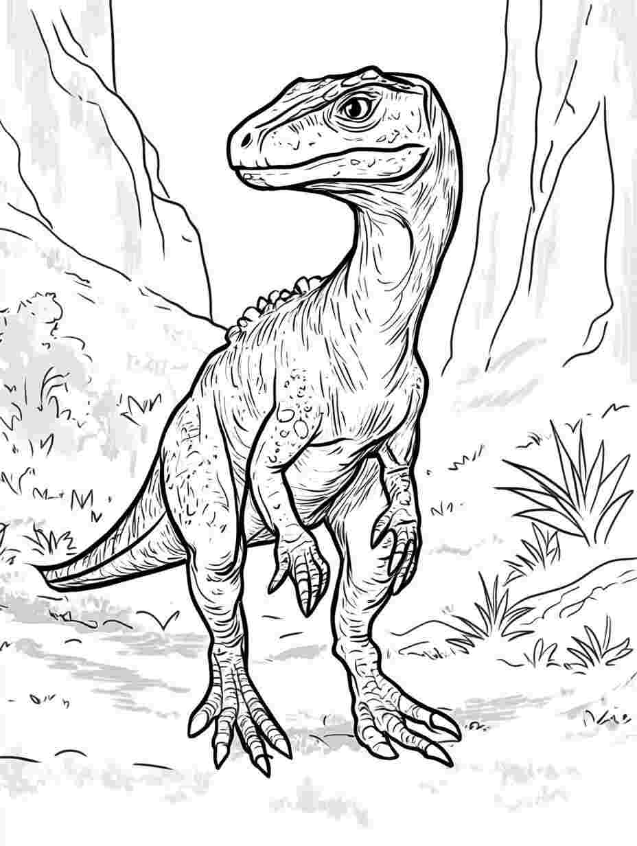 Utahraptor Coloring Page For Kids Animals