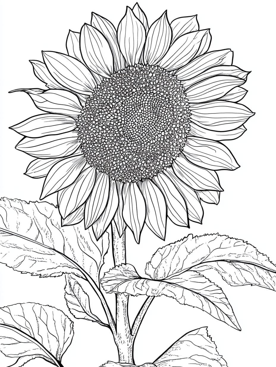 Velvety Sunflower Coloring Pages