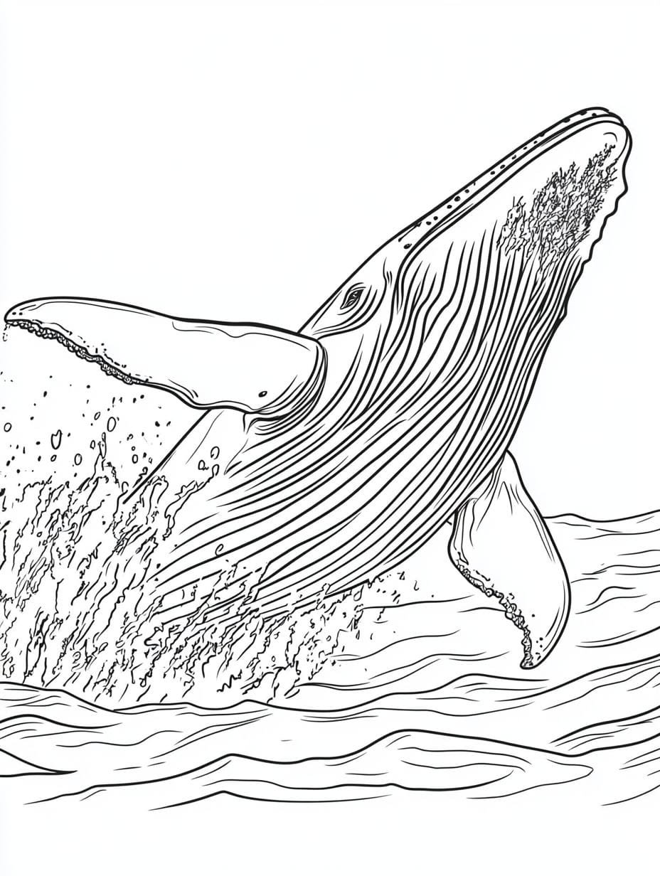 Whale Breaching The Surface Coloring Pages