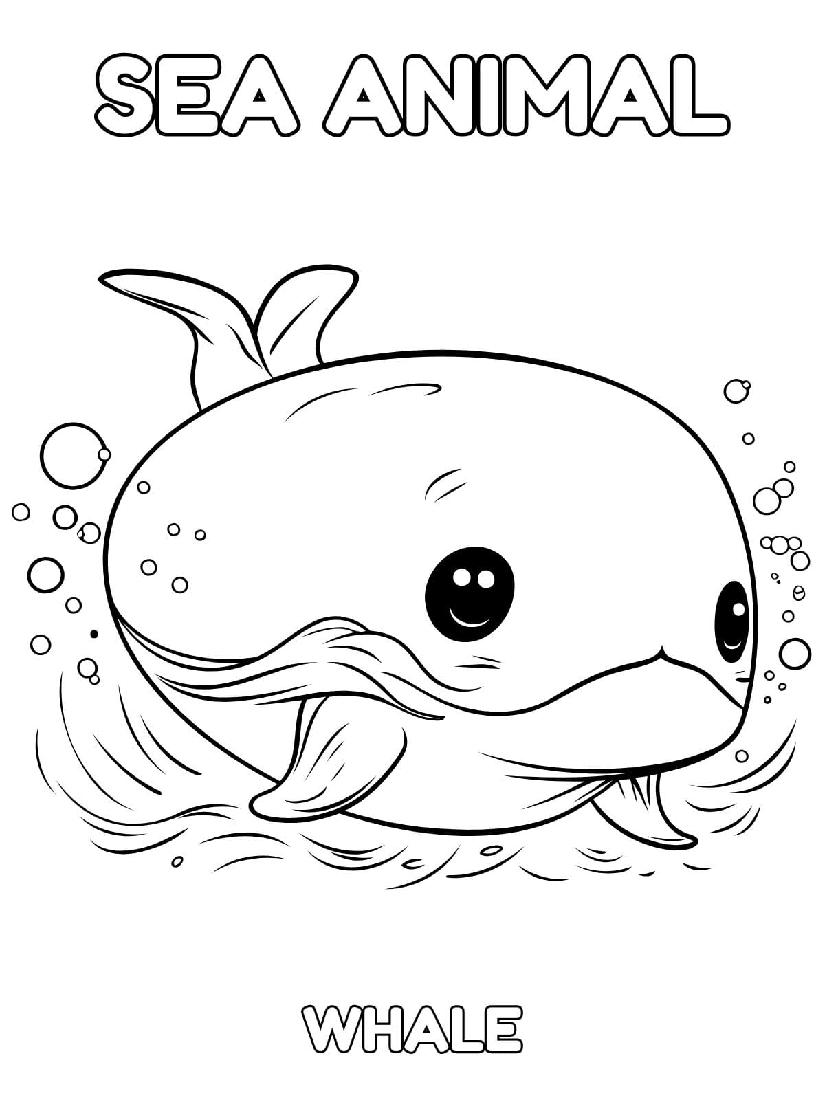 Whale Sea Animal Coloring Pages