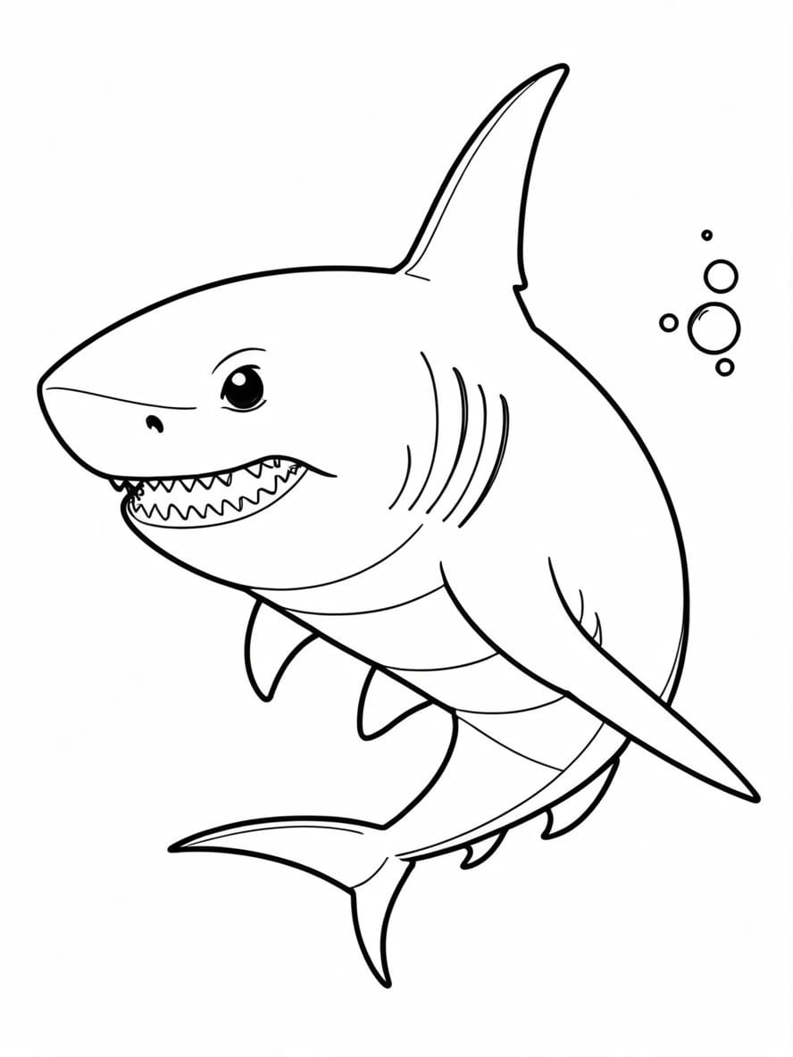 White Shark Coloring Pages For Kids