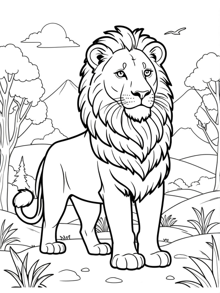 Wild Life Lion Coloring Pages For Kids