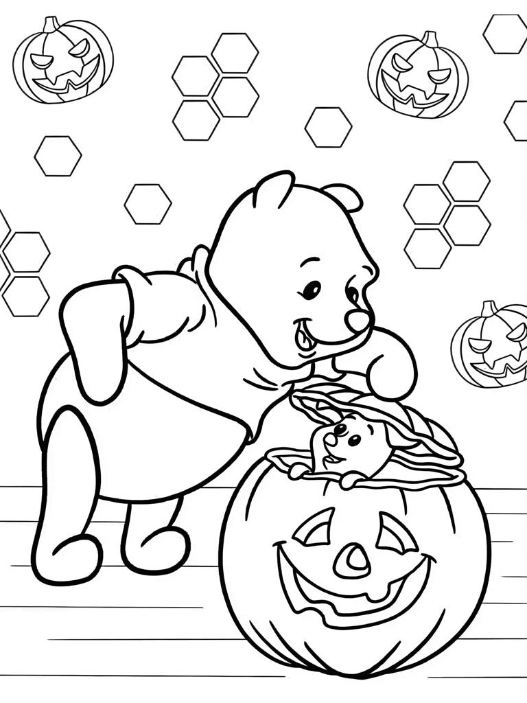 Winnie The Pooh Halloween Coloring Page