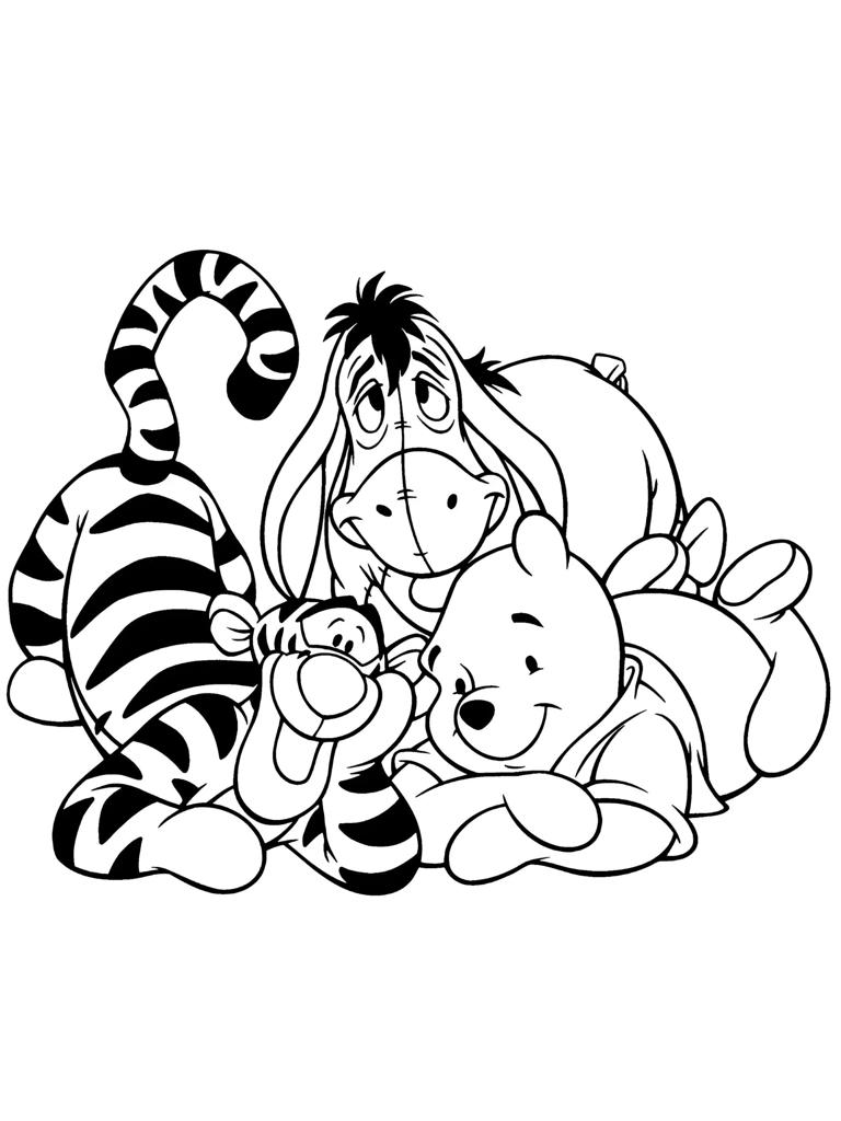 Winnie The Pooh In Spring Coloring Page