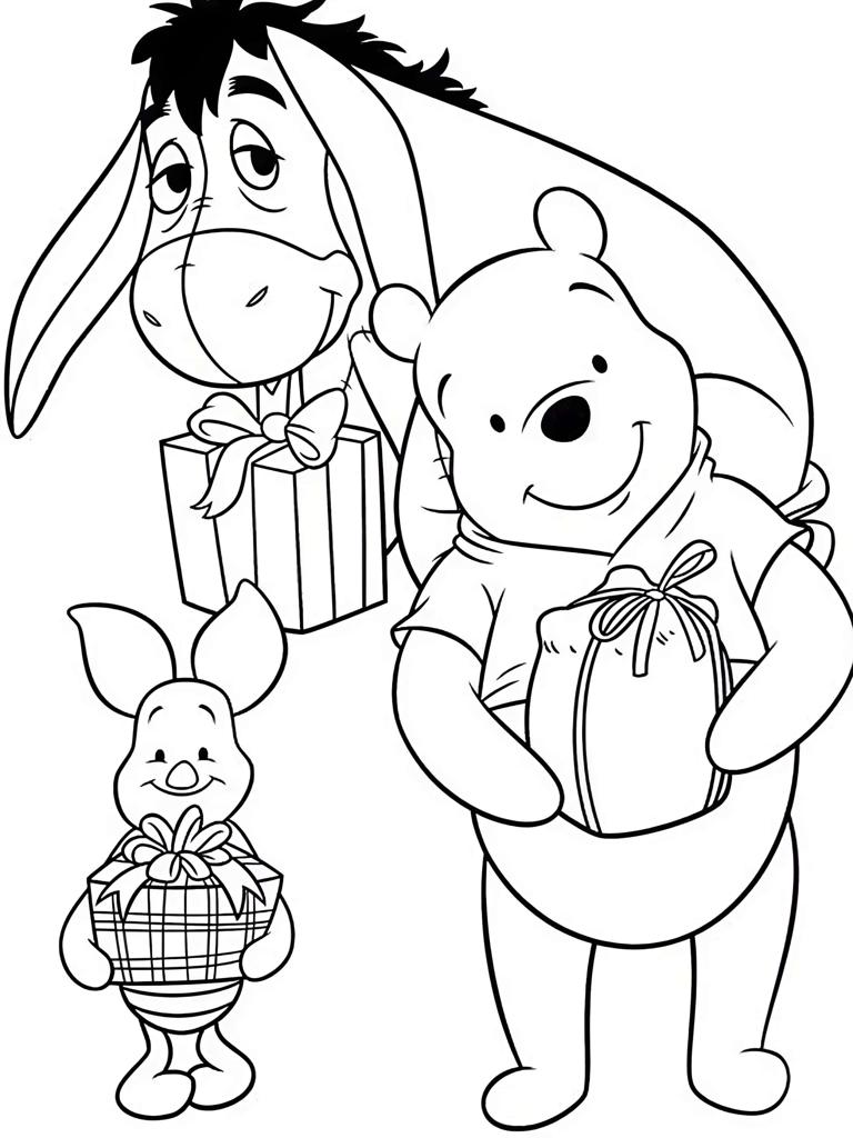 Winnie The Pooh Smiling Coloring Page