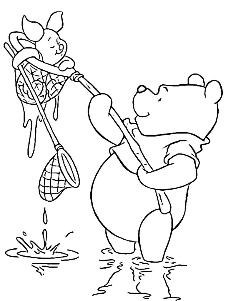 Winnie The Pooh With Piglet Coloring Page For Kids