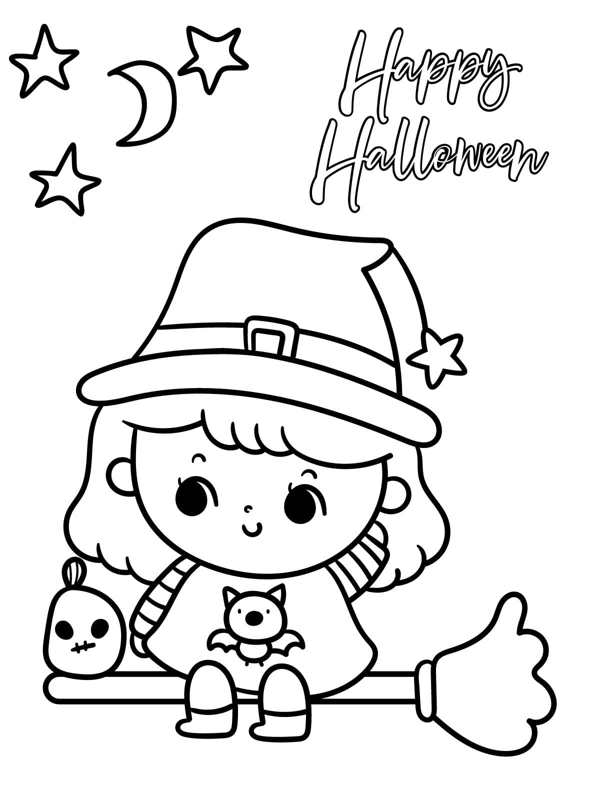 Witch Halloween Coloring Pages