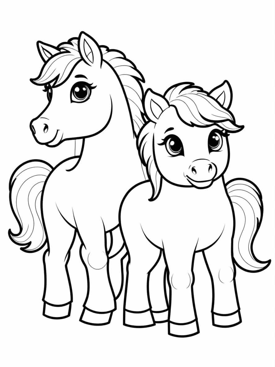 Wo Fluffy Miniature Horses Coloring Pages