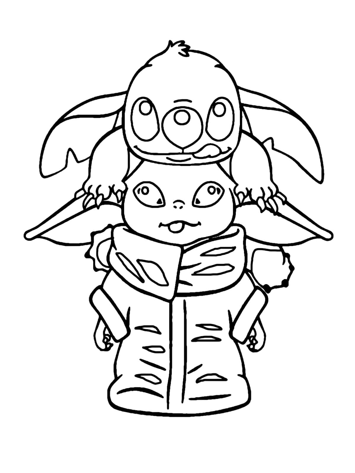 Yoda And Stitch Coloring Pages For Kid