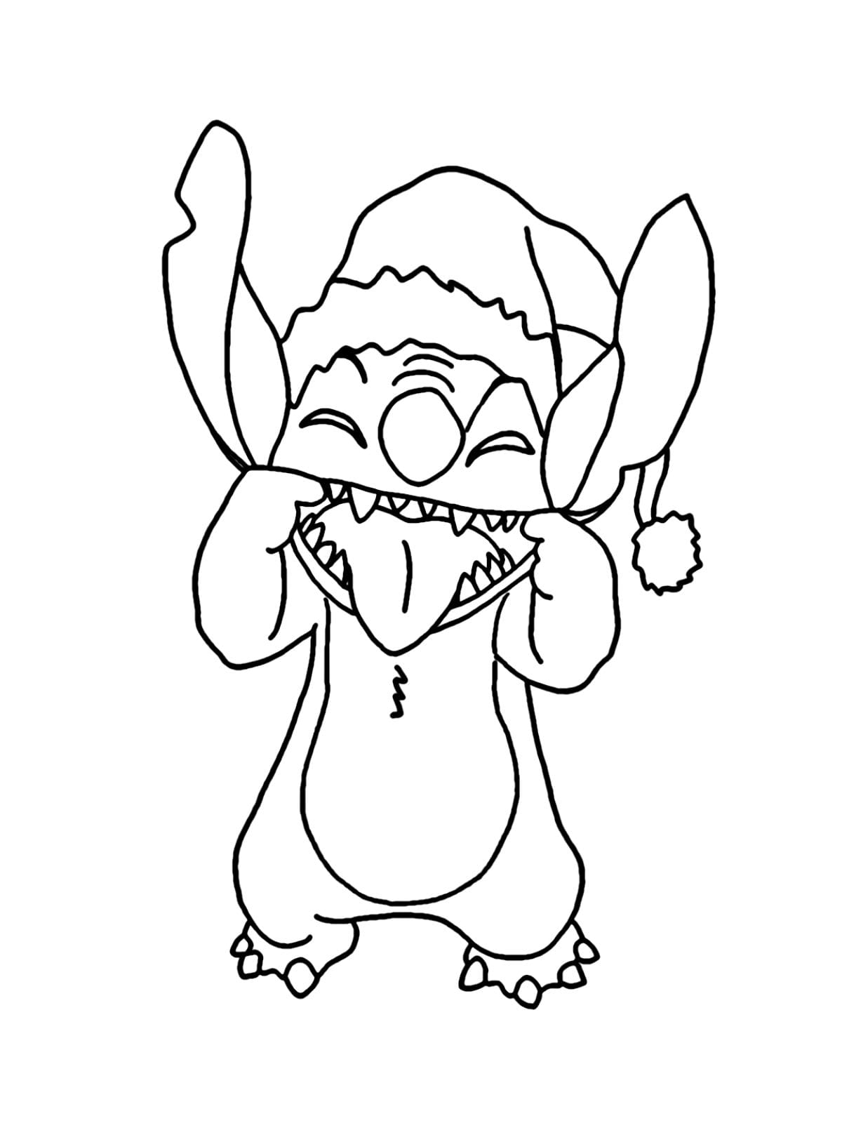 Stitch Out His Tongue Coloring Pages