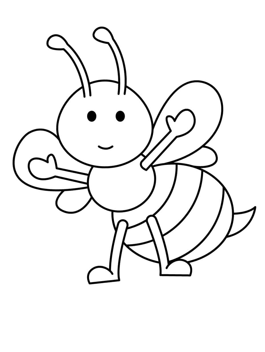 Adorable Bee Coloring Pages